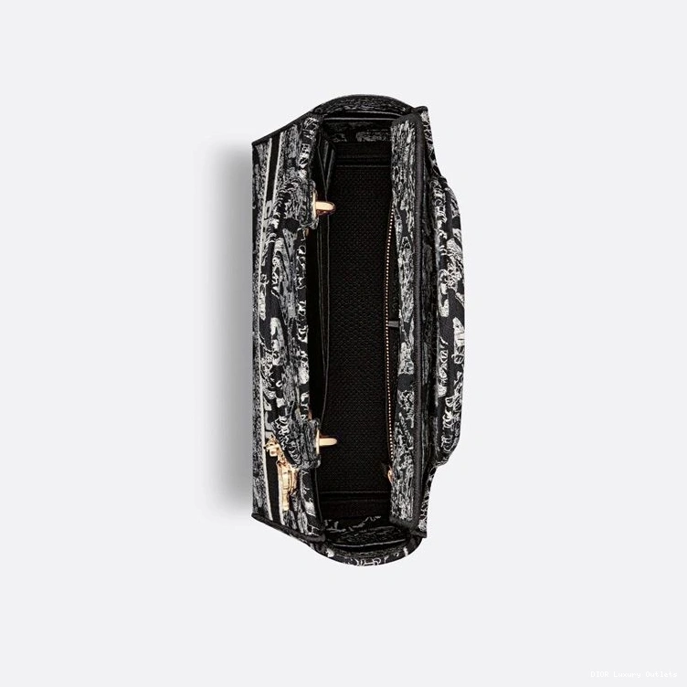 Cheap Plan Black D-lite Motif de Lady Paris Bag Medium Canvas 0717 Luxury
